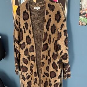 Women’s (M) Leopard Print Open Cardigan